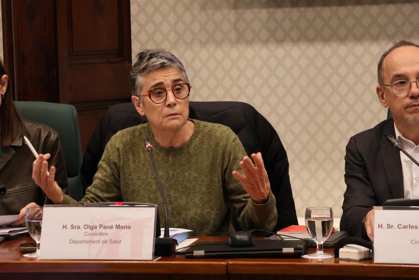 La consellera de Salut, durant la presentació del pressupost de Salut per al 2026