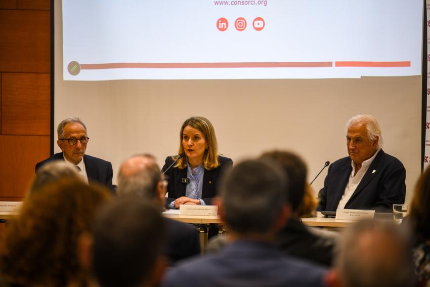 La consellera Martínez Bravo, en la seva intervenció a la Junta General del CSC