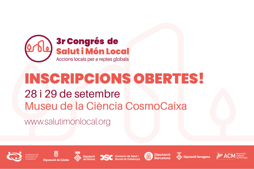 Imatge on s'anuncia que s'han obert les inscripcions del Congrés de Salut i Món Local