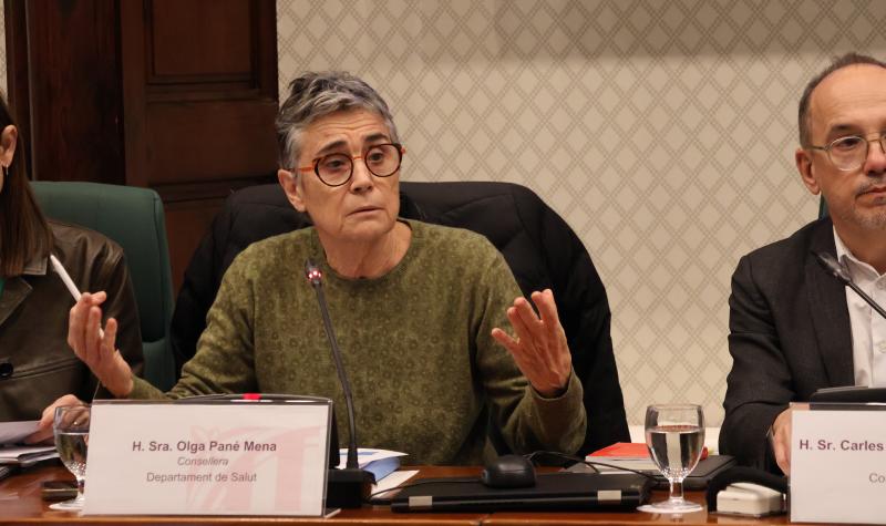 La consellera de Salut, durant la presentació del pressupost de Salut per al 2026